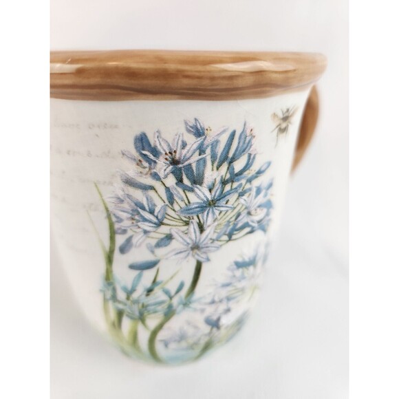 Allium w/Bees Ceramic Coffee Tea Hot Chocolate Mug Botanical Flowers Garden Gift - Picture 4 of 11